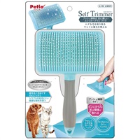 Self Trimmer セルフトリマー プッシュ掃除式 肌に優しいスリッカーブラシ ワイド 1個 ペティオ Petio(1個)