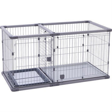 犬用 トイレのしつけが出来る ドッグルームサークルPlus ワイド ペティオ(グレー)