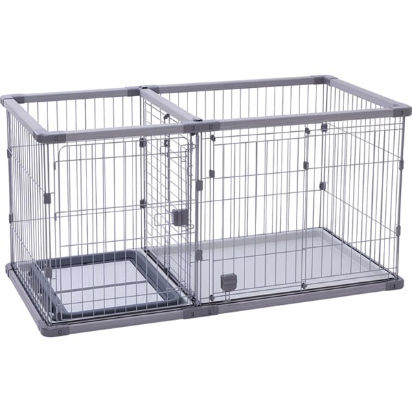 犬用 トイレのしつけが出来る ドッグルームサークルPlus ワイド ペティオ(グレー)