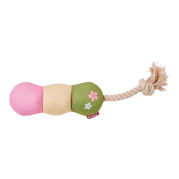 犬用おもちゃ 犬雅 和菓子ロープ付ぬいぐるみ  ペティオ Petio(三色だんご)