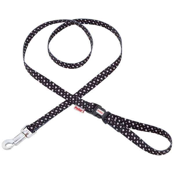 ARFashion アルファッション ハートドットリード S ブラック ペティオ Petio(ブラック)