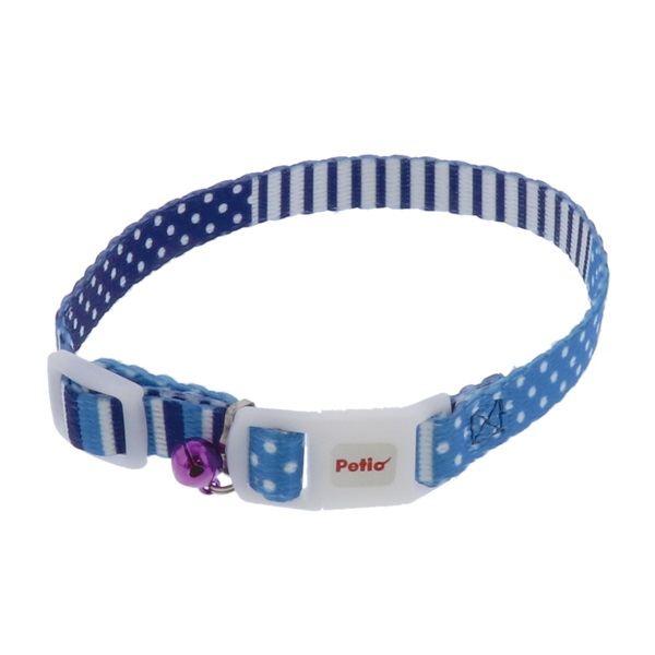 CAT COLLAR キャットカラー ボーダードットカラー ブルー 1個 ペティオ Petio(1個)