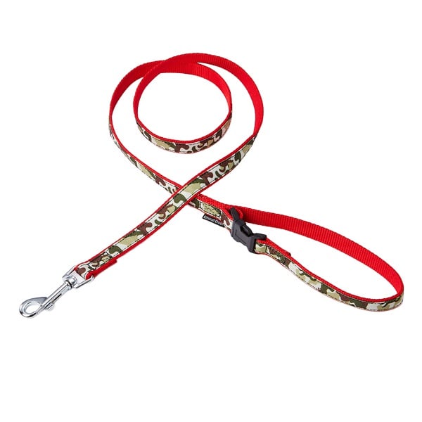 犬用引き紐 EthicalDoor エシカルドア 迷彩リード S レッド ペティオ