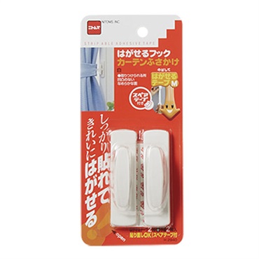 ニトムズ　はがせるフック　カーテンふさかけ　ホワイト
