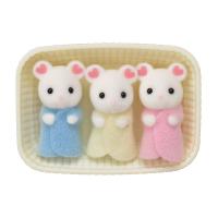 シルバニアファミリー マシュマロネズミのみつごちゃん 4905040171504  赤ちゃん 人形 3歳から(4905040171504)