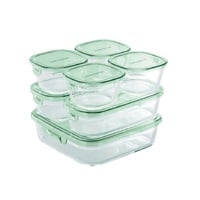 iwaki 耐熱ガラス 保存容器7個セット パック＆レンジ 各色 | イオン