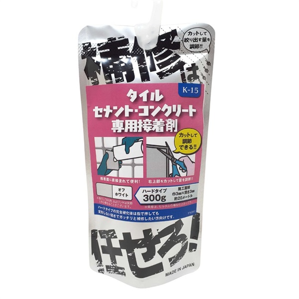 家庭化学　タイル・セメント・コンクリート専用接着剤　ハードタイプ　300g(オフホワイト)