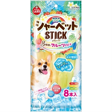 アクアチャージシャーベットスティック 8本 マルカン(りんご・バナナ・メロン風味)