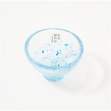ぐい呑み　和風瑠璃器(ブルー)