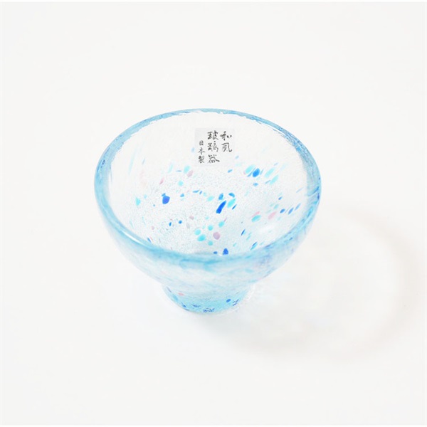 ぐい呑み　和風瑠璃器(ブルー)