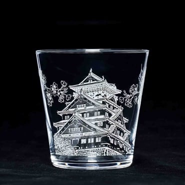 東洋佐々木ガラス　ロックグラス　城とさくら柄(城とさくら柄)
