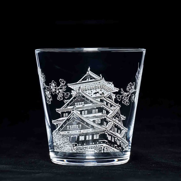佐々木 東洋佐々木ガラス ロックグラス 城とさくら柄 | イオンスタイル