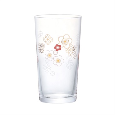 和紋 ガラス 杯(梅柄)