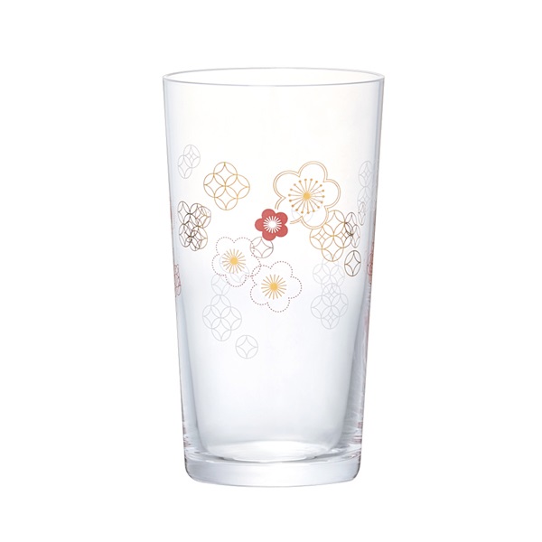 和紋 ガラス 杯(梅柄)