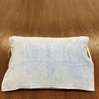 西川　まくらにセットしやすいリボン付き ピロータオル まくらカバー(ブルー)