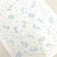 西川 ベビータオルケット 木彫りくま ブルー(4908092351184)