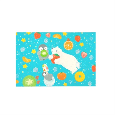 吉田麻乃 ポストカード シロクマとペンギンのフルーツプール