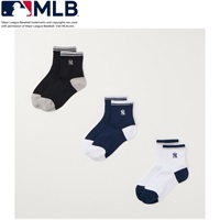 MLB　ショート丈ソックス３足組 男の子 キッズ(3足組:A(ニューヨーク・ヤンキース)-19-21cm)