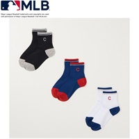 MLB　ショート丈ソックス３足組 男の子 キッズ(3足組:D(シカゴ・カブス)-19-21cm)