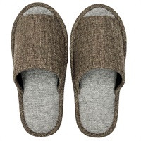 フリースダブルストラップスリッパ グレー フリースダブルストラップ