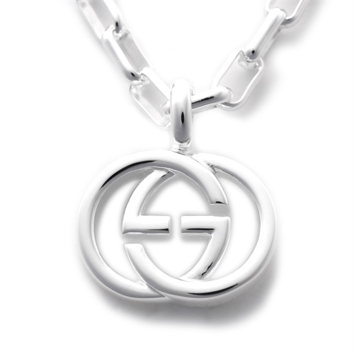 <08 BUZ>GUCCI(グッチ) インターロッキングGペンダントネックレス 295710-J8400/8106