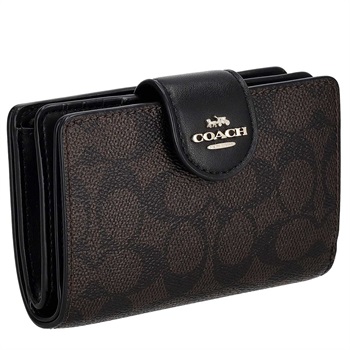 COACH(コーチ) ミディアム コーナー ジップ ウォレット・シグネチャー