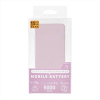 5000mAh 小型軽量モバイルバッテリー OWL-LPB5012　オウルテック(パープル)