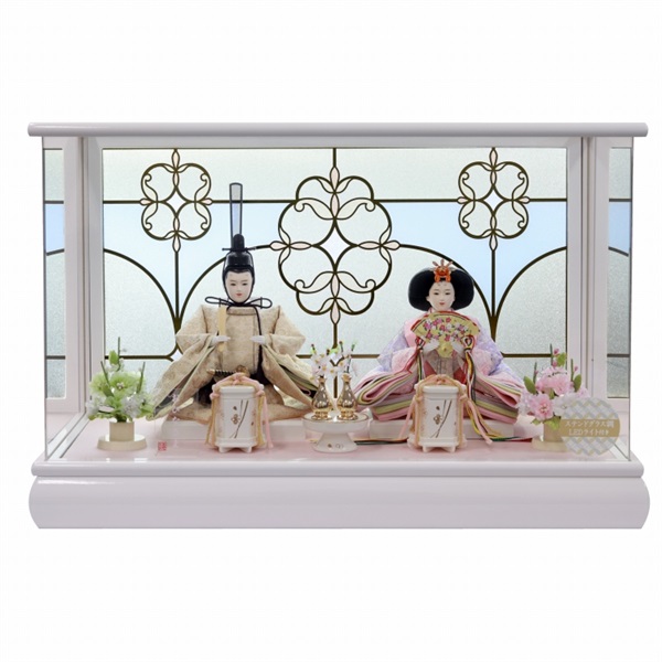 寿慶 親王ケース飾り「響」 ホワイト 4944358078105 ひな人形 雛人形