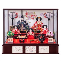 寿慶 五人ケース飾り「まり桜」 4944358078273 ひな人形 雛人形