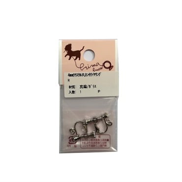 4mmクリスタル丸カン付 イヤリング R