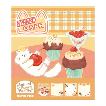 Animal Sweets Party メモパッド(ニャンコカフェ)