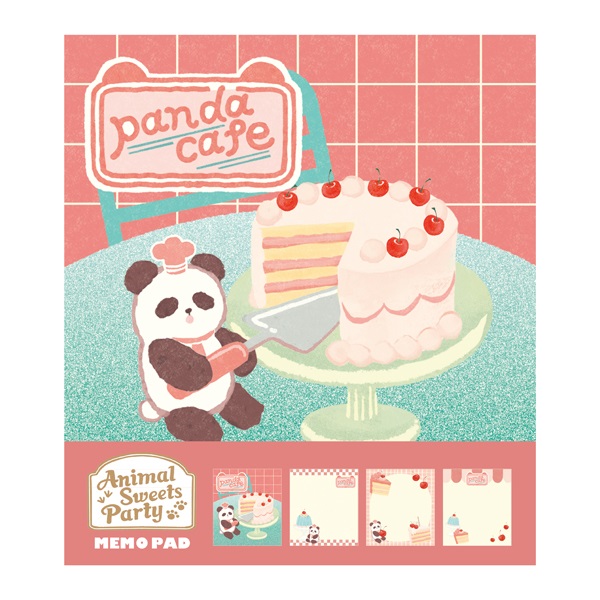 Animal Sweets Party メモパッド(パンダカフェ)