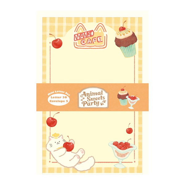 Animal Sweets Party ミニレターセット(ニャンコカフェ)