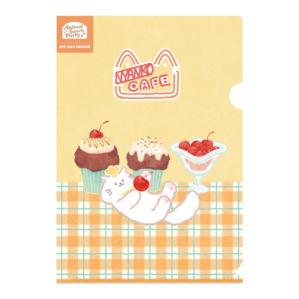 Animal Sweets Party A5クリアファイル(ニャンコカフェ)