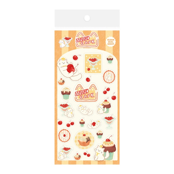 Animal Sweets Party クリアシールシート(ニャンコカフェ)