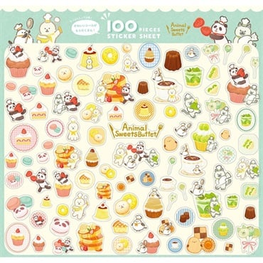 100ピースシール(Animal Sweets Buffet)