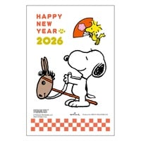 年賀はがき スヌーピー お年玉付き年賀はがき イラスト印刷済 キャラクター 午年 2026年(スヌーピー02（3枚入り）)