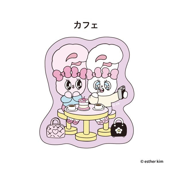 エスターバニー　ダイカットステッカー(カフェ)