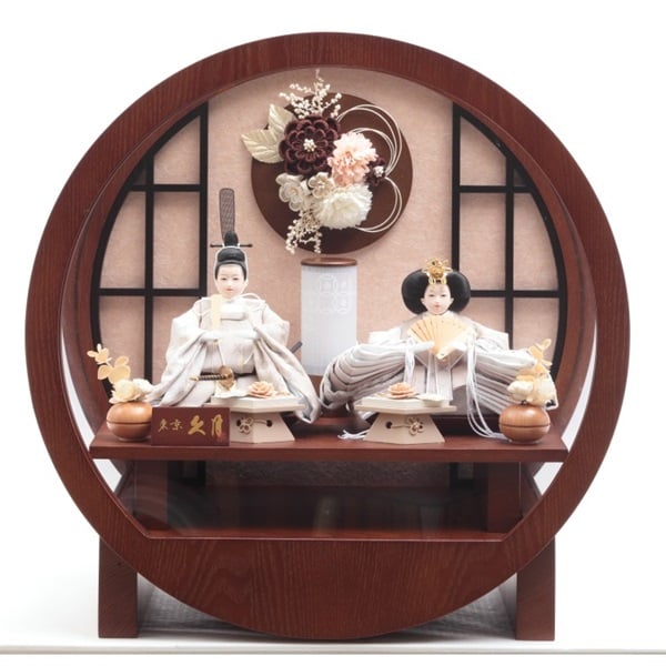 久月 親王ケース飾り「円形 凛」 4960282394388 ひな人形 雛人形