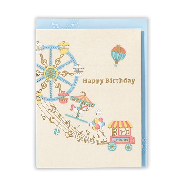 バースデーカード 立体 シャイニーミュージック 遊園地II | イオン