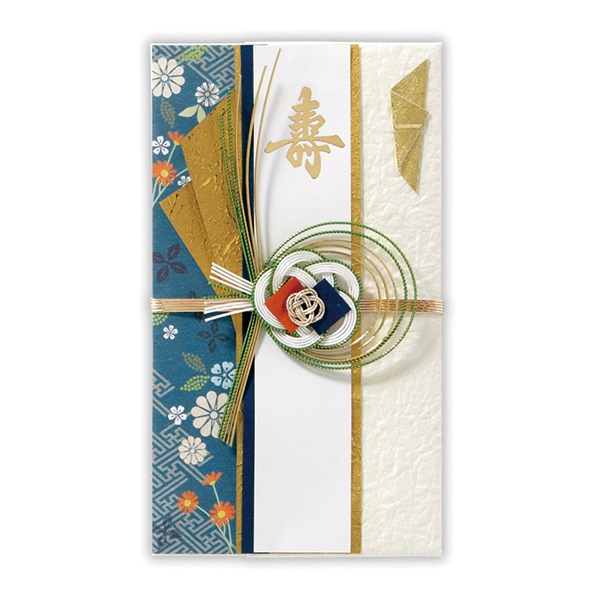 【新品】祝儀袋　和紙祝儀　結婚祝い　ホールマーク 寿 友禅折り紺III【御結婚御祝／たとう】 – 日本ホールマーク
