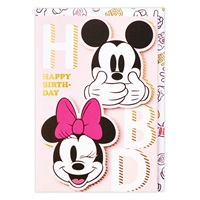 誕生お祝い 立体カード ディズニー ミッキーマウス＆ミニーマウス HBD
