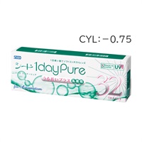 シード 1day Pure うるおいプラス 乱視 用　CYL0.75 ワンデー 32枚入り　コンタクトレンズ　コンタクト 使い捨て(90°-±0.00)