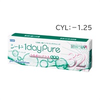 シード 1dayPure うるおいプラス乱視用 CYL1.25 ワンデー 32枚入り　コンタクトレンズ　コンタクト 使い捨て(90°-±0.00)