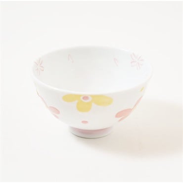 美濃焼　キッズ向け軽量茶碗　花あそび