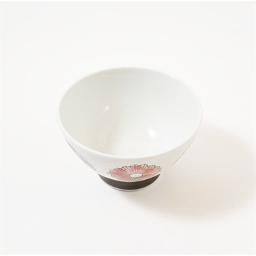 波佐見焼　茶碗　フラワー(レッド)