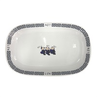 唐子　餃子皿　ブルー　中華(ブルー)