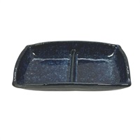 窯変紺　二品皿(日本製)