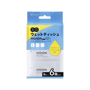 ミニウェットティッシュ minim ノンアルコールタイプ PWT‐6PN 8枚×6個 アイリスオーヤマ