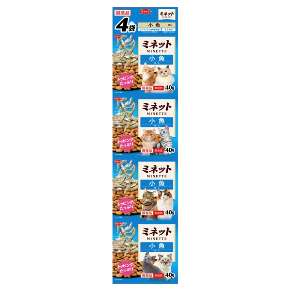 ミネット 4連パック 小魚添え 160g MINETTE スマック(160g)